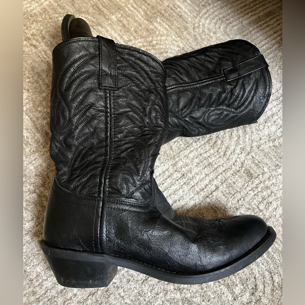Size 10 Laredo Black Western cowboy Leather work Boots